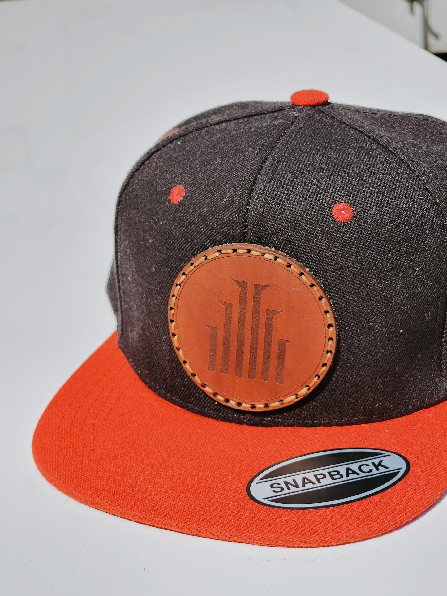 Leather SnapBack Hat- Frog Foot